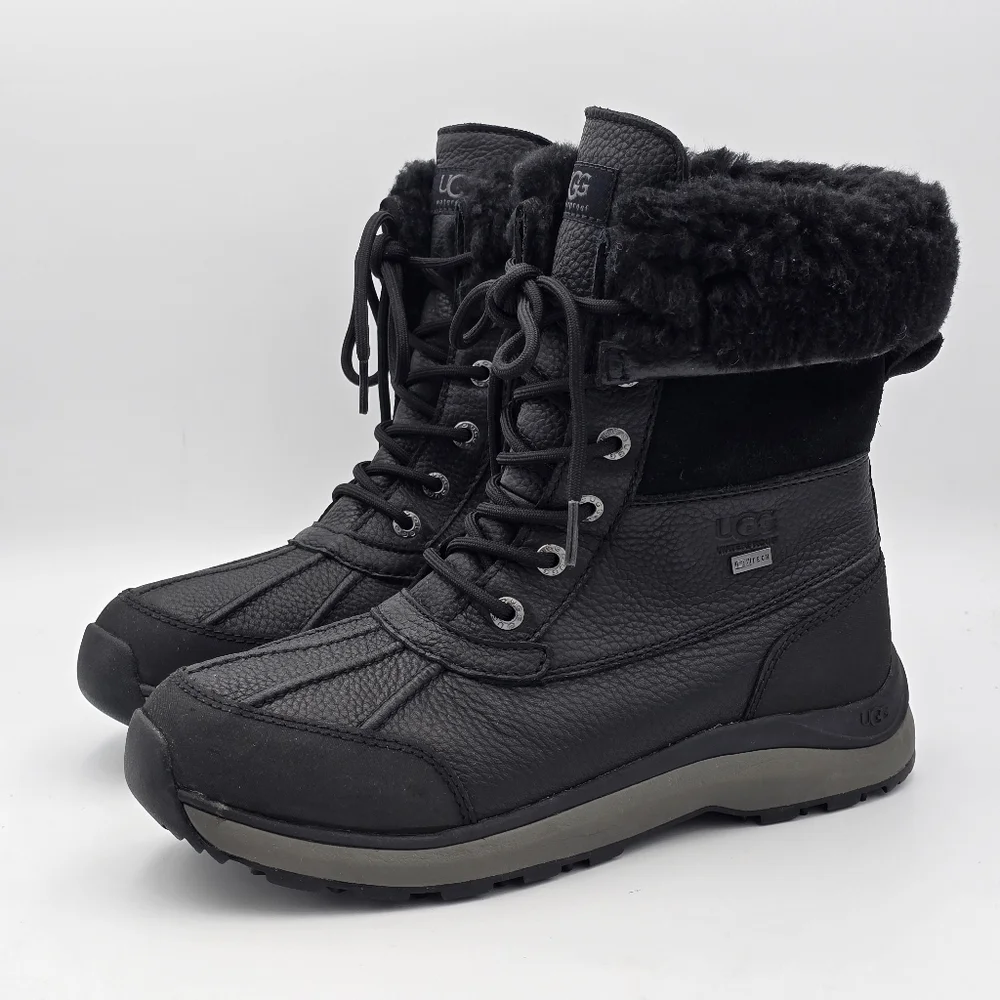 NWOT UGG Adirondack III Winter Waterproof Leather Snow Boots, Black, Women's 8.5 - Picture 6 of 16